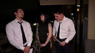Wild Threesome and Double Penetration with an 18yo Tattooed slut – Acadia Hell