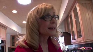 Bicurious teen is lucky to have an experienced older blonde to practice with