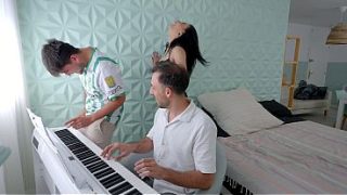 Piano Lessons End in Double Penetration and Hardcore Anal Sex for a Horny Student – Emily Pink
