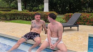 Threesome in the Pool with a Latin Goddess While Her Horny Friend Watches Us Double-Penetrate Her – Mariana Martix