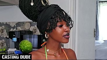 This BIG TITS EBONY TEEN said her BF was waiting for her… So I made her CUM in hard & fast