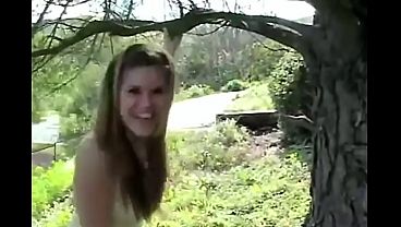 Sexy petite teen topanga goes solo outdoors